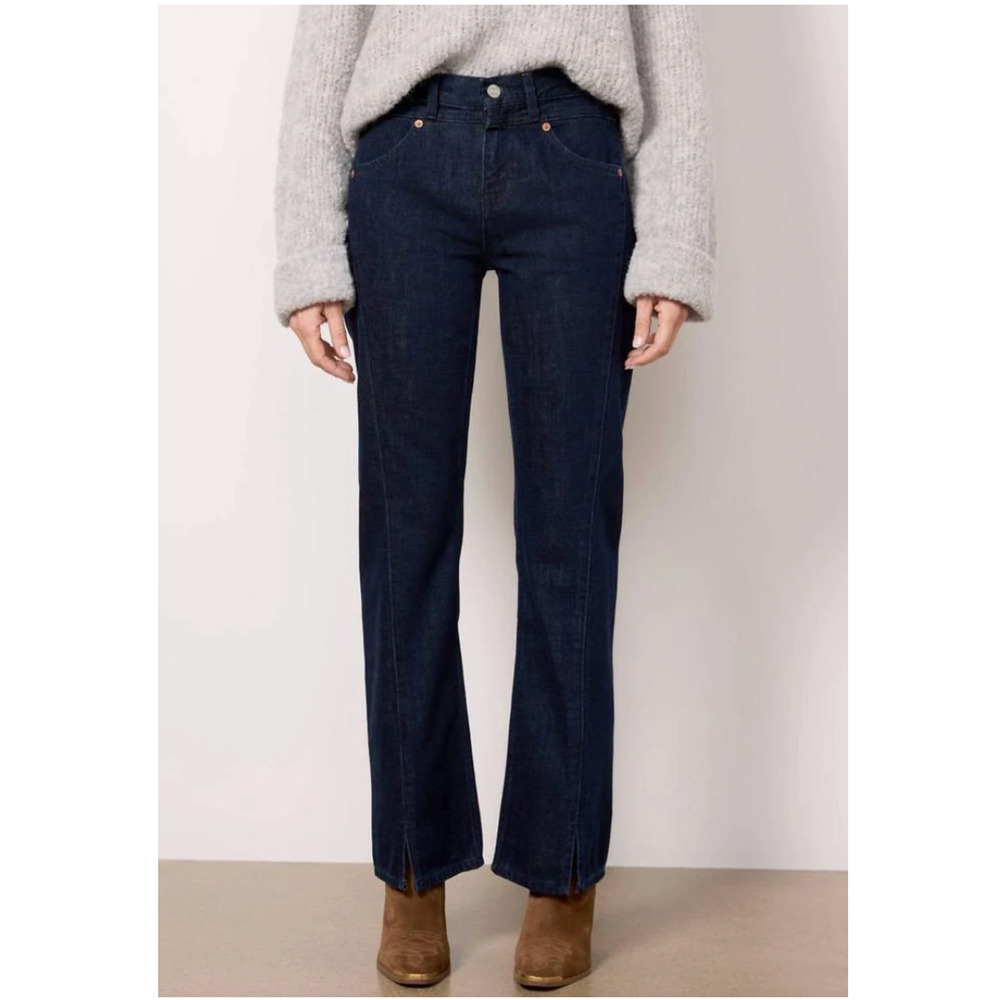 RE/DONE NWT Mid Rise Kick Flare Dark Denim Jean in Cross Hatch Rinse // 24